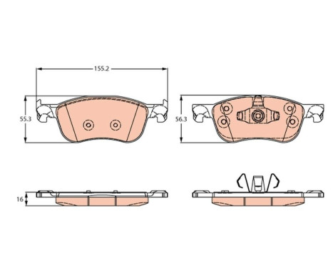 Brake pad set, disc brake GDB2261 TRW