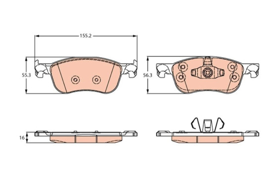 Brake pad set, disc brake GDB2261 TRW