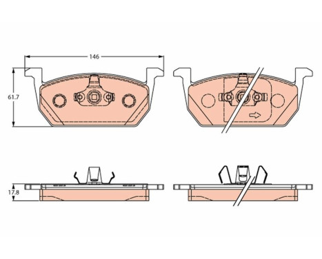 Brake Pad Set, disc brake GDB2266 TRW