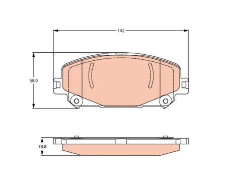 Brake pad set, disc brake GDB2268 TRW