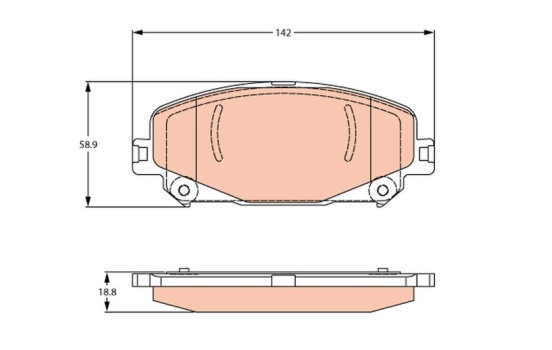 Brake pad set, disc brake GDB2268 TRW