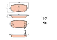 Brake pad set, disc brake GDB2270 TRW