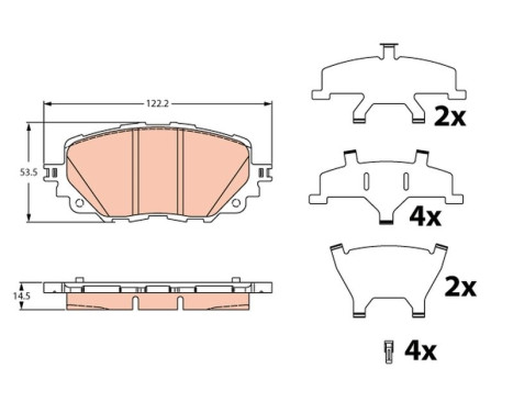 Brake pad set, disc brake GDB2285 TRW