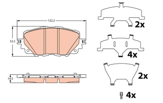 Brake pad set, disc brake GDB2285 TRW
