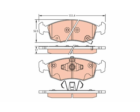 Brake pad set, disc brake GDB2301 TRW