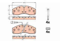 Brake pad set, disc brake GDB2302 TRW