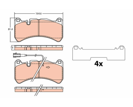 Brake pad set, disc brake GDB2306 TRW