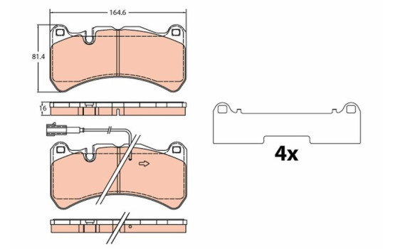 Brake pad set, disc brake GDB2306 TRW