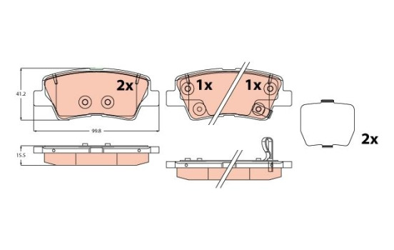 Brake pad set, disc brake GDB2309 TRW