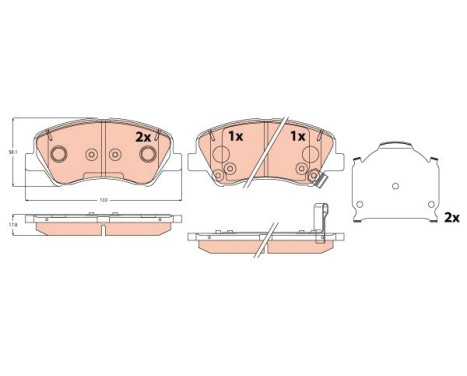 Brake pad set, disc brake GDB2310 TRW