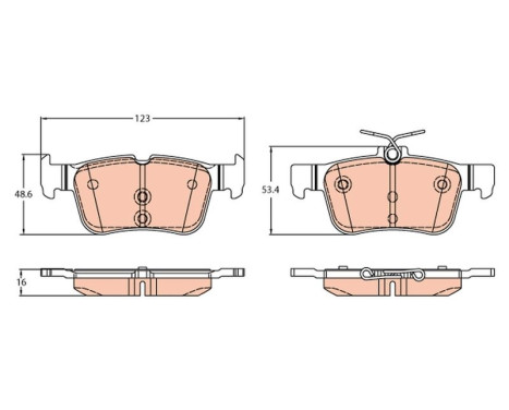Brake pad set, disc brake GDB2313 TRW
