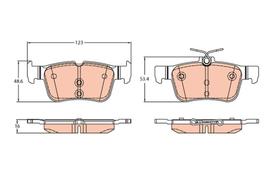 Brake pad set, disc brake GDB2313 TRW
