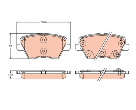 Brake pad set, disc brake GDB2319 TRW