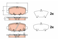 Brake pad set, disc brake GDB2321 TRW