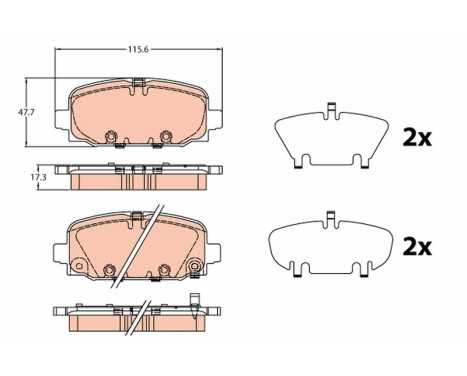 Brake pad set, disc brake GDB2321 TRW