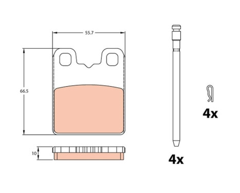 Brake pad set, disc brake GDB2322 TRW
