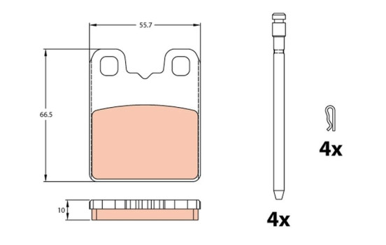 Brake pad set, disc brake GDB2322 TRW