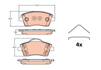 Brake pad set, disc brake GDB2323 TRW