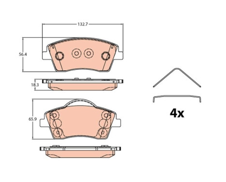 Brake pad set, disc brake GDB2323 TRW