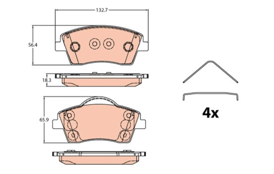 Brake pad set, disc brake GDB2323 TRW