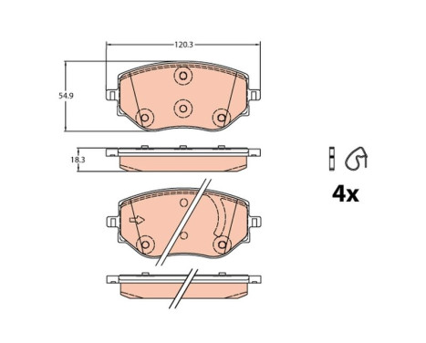 Brake pad set, disc brake GDB2324 TRW