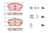 Brake pad set, disc brake GDB2330 TRW