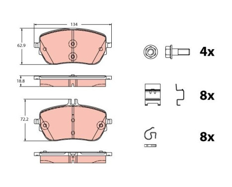 Brake pad set, disc brake GDB2330 TRW