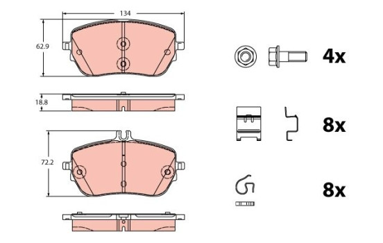Brake pad set, disc brake GDB2330 TRW