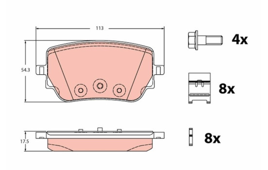 Brake pad set, disc brake GDB2331 TRW, Image 2
