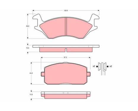 Brake Pad Set, disc brake GDB234 TRW