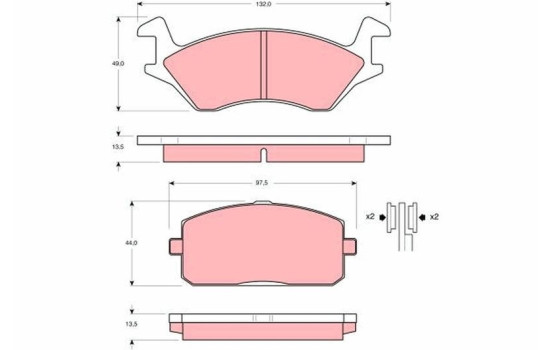 Brake Pad Set, disc brake GDB234 TRW