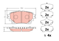 Brake pad set, disc brake GDB2343 TRW