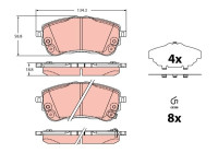 Brake pad set, disc brake GDB2345 TRW