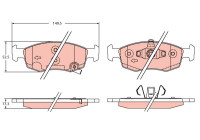 Brake pad set, disc brake GDB2350 TRW