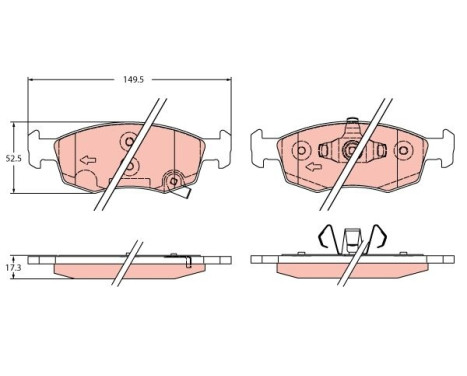 Brake pad set, disc brake GDB2350 TRW