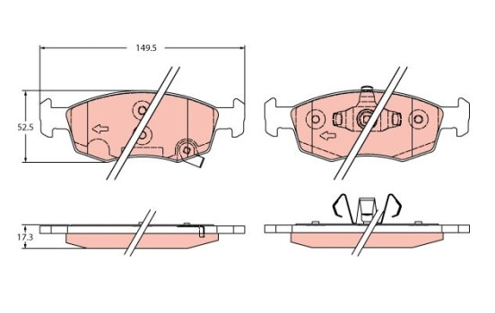 Brake pad set, disc brake GDB2350 TRW
