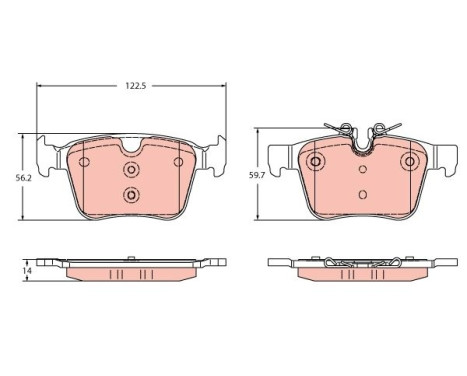 Brake pad set, disc brake GDB2351 TRW