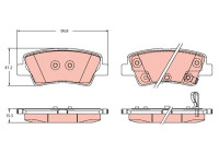 Brake pad set, disc brake GDB2353 TRW