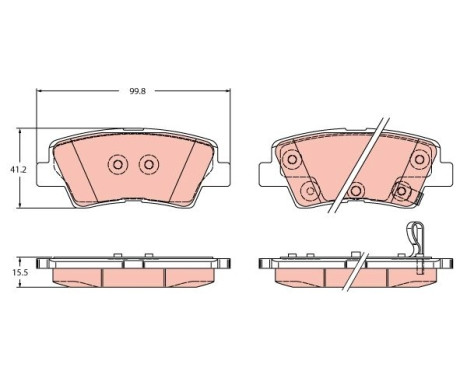 Brake pad set, disc brake GDB2353 TRW