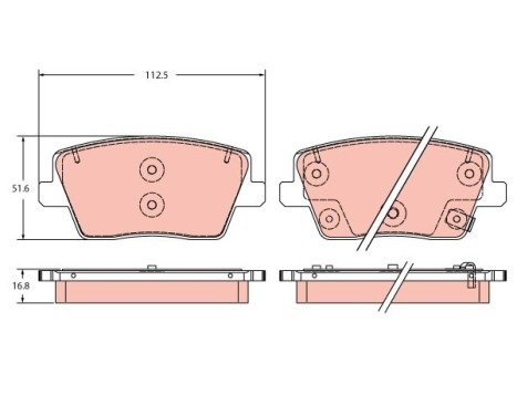 Brake pad set, disc brake GDB2355 TRW