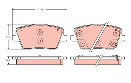 Brake pad set, disc brake GDB2355 TRW