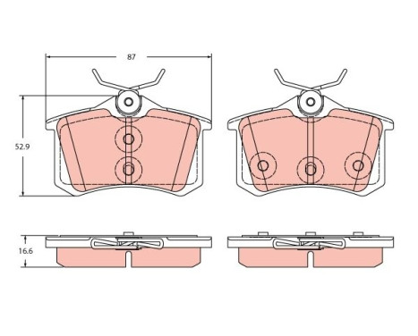 Brake pad set, disc brake GDB2357 TRW
