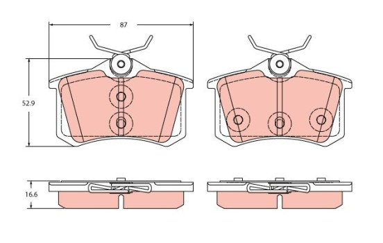 Brake pad set, disc brake GDB2357 TRW