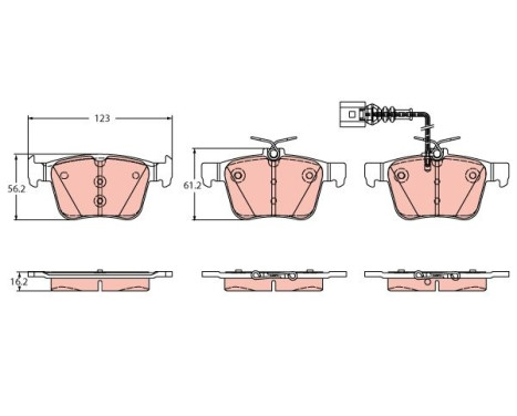 Brake pad set, disc brake GDB2358 TRW