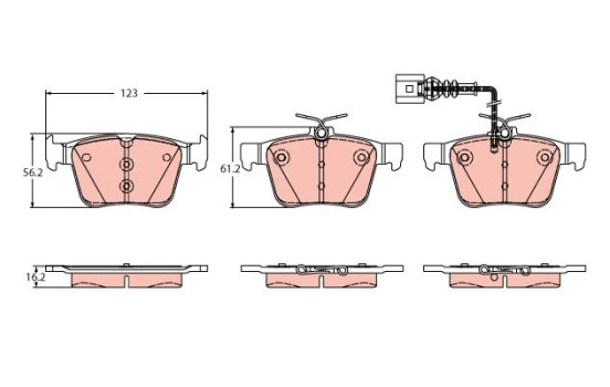Brake pad set, disc brake GDB2358 TRW