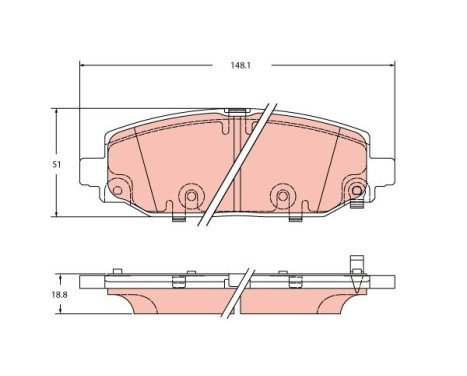 Brake pad set, disc brake GDB2360 TRW