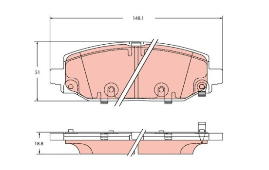 Brake pad set, disc brake GDB2360 TRW