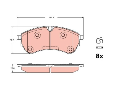 Brake pad set, disc brake GDB2362 TRW