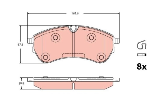 Brake pad set, disc brake GDB2362 TRW