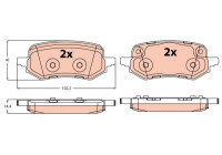 Brake pad set, disc brake GDB2367 TRW
